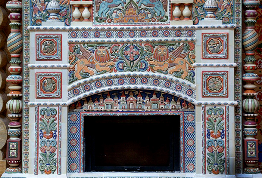 изразцовый камин в Казахстане